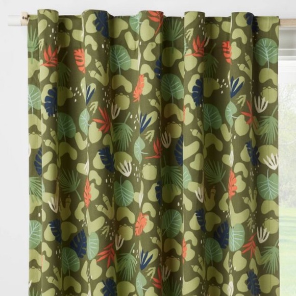 Pillowfort Dinosaur Foot/Forest Print 99.9% Black Out Curtain Panel - Picture 4 of 9